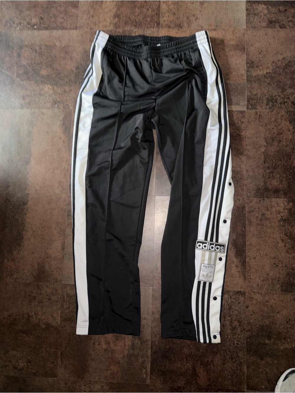 adidas women’s Black and White Snap-Front Track Pants
